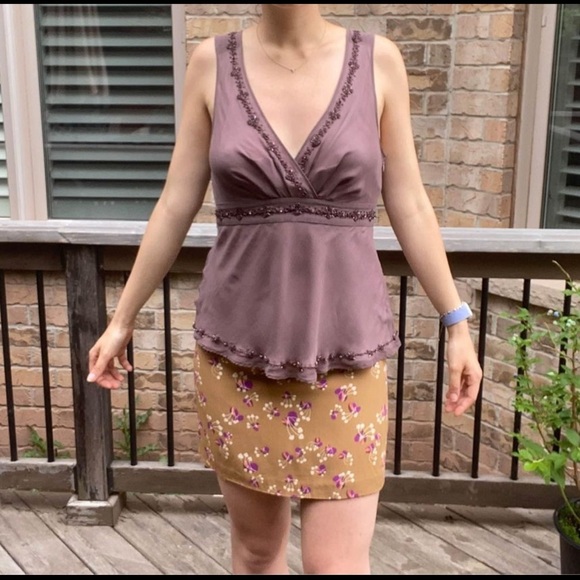 TED BAKER Silk purple Beaded sleeveless blouse size - Picture 3 of 13